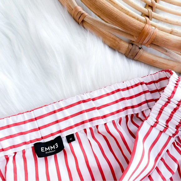 Emme Marella Stripe Off The Shoulder Top Red White 3/4 Button Sleeves Striped 40 - Picture 6 of 12